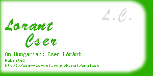 lorant cser business card