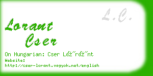 lorant cser business card